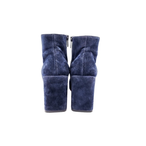 Christian Louboutin Navy Suede Block Heel Ankle Boots EU 37.5 - Picture 5 of 10